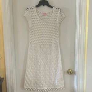 Lilly Pulitzer Cream Open Crochet Dress